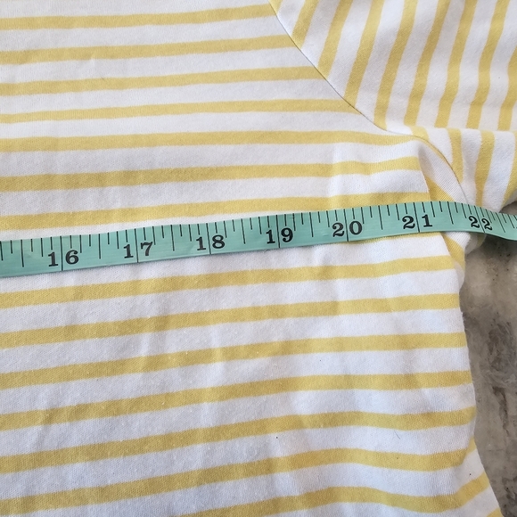 Croft & Barrow Women’s Yellow White Stripe Cotton T-Shirt XXL Short Sleeve - Picture 5 of 8